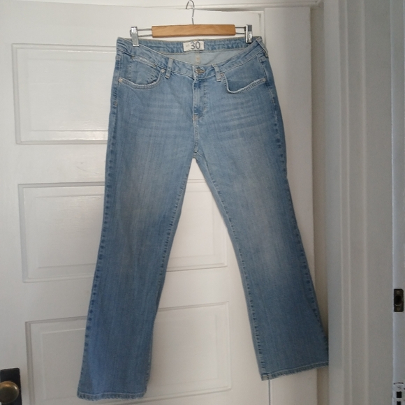 Women's Free People We The Free Jeans Mid Rise Crop Flare Light Blue Size 30 - Picture 4 of 10